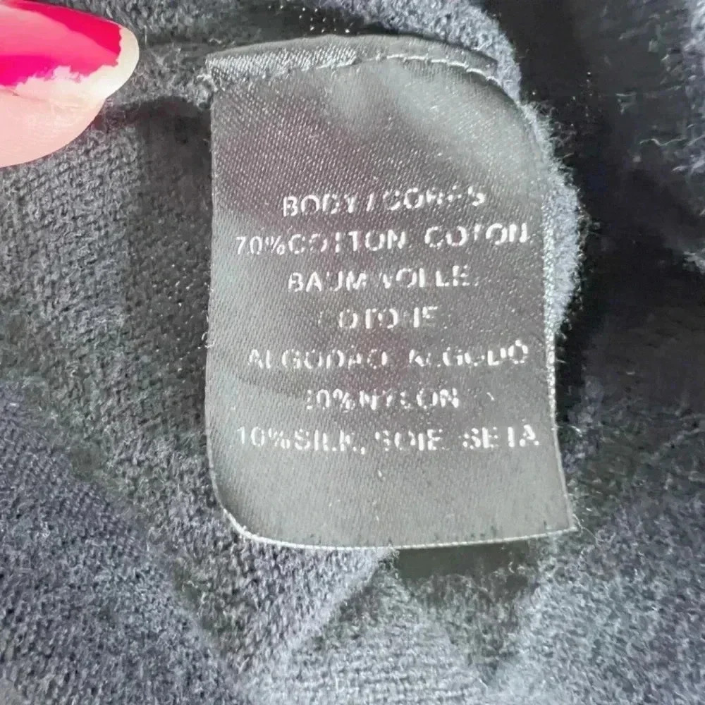 Anthropologie Moth Black Button Up Knit Cardigan Women's Size XL - Picture 7 of 9